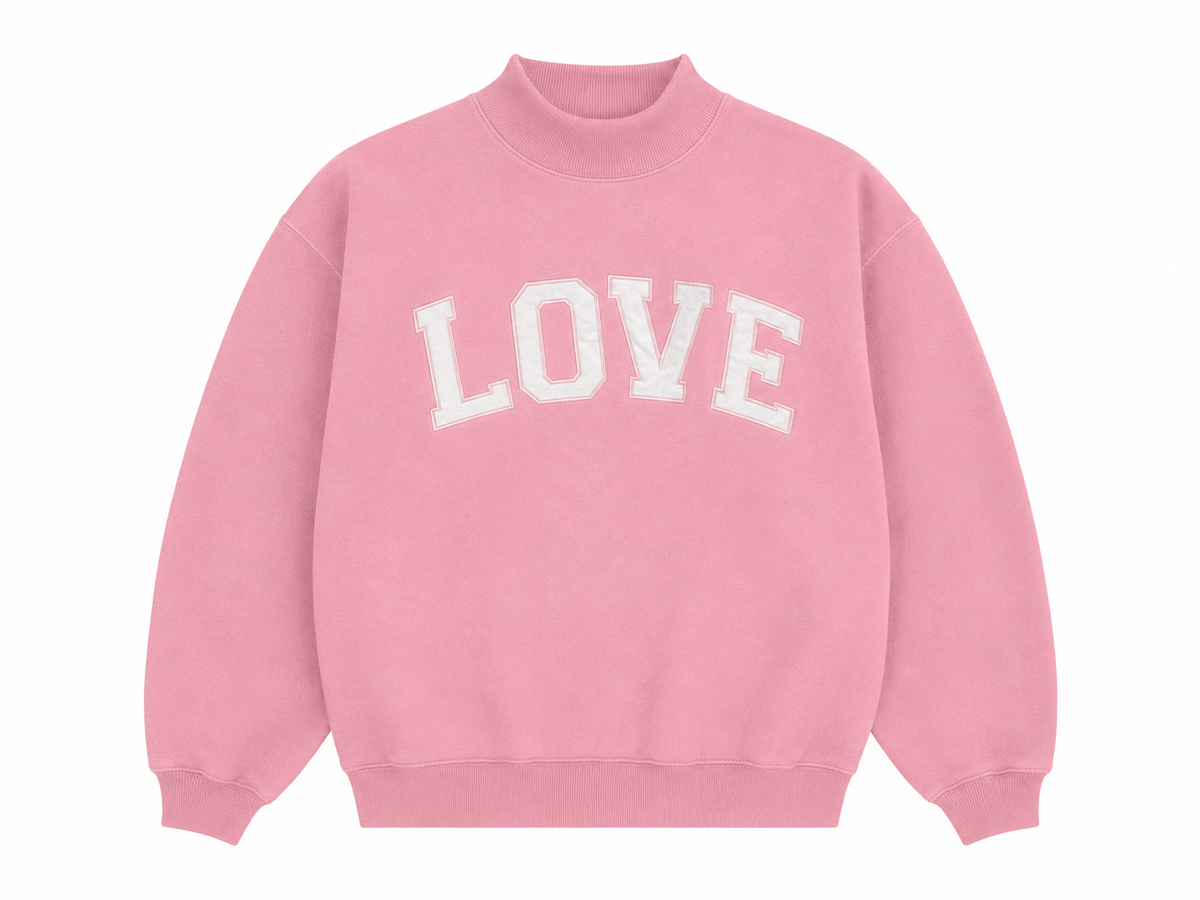 Pink Mockneck 'LOVE' Sweatshirt – LizzieLou