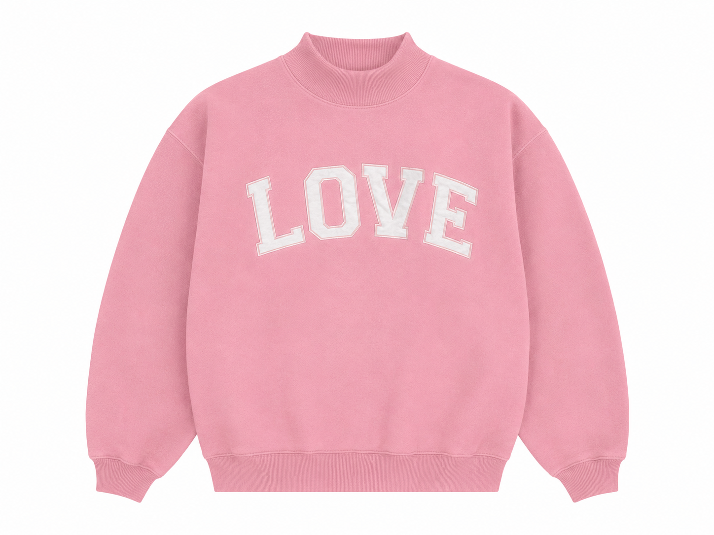 Pink Mockneck 'LOVE' Sweatshirt