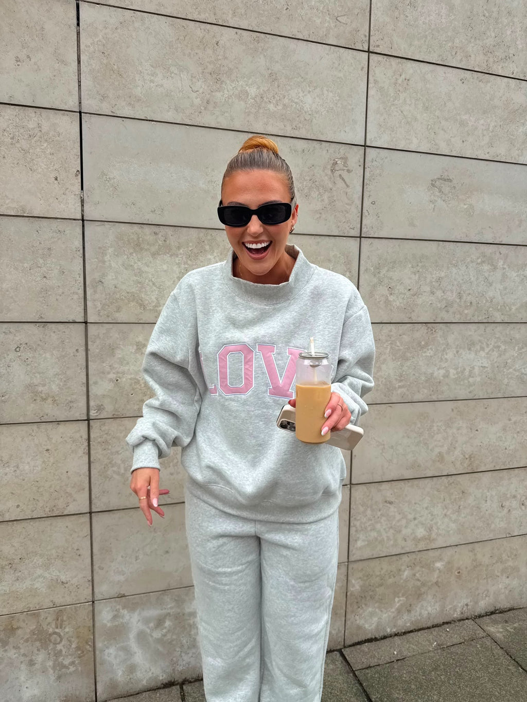 Grey Mockneck LOVE Sweatshirt