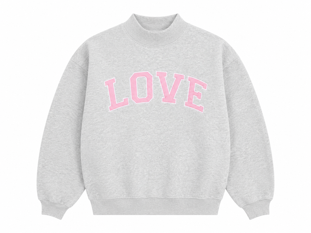 Grey Mockneck LOVE Sweatshirt