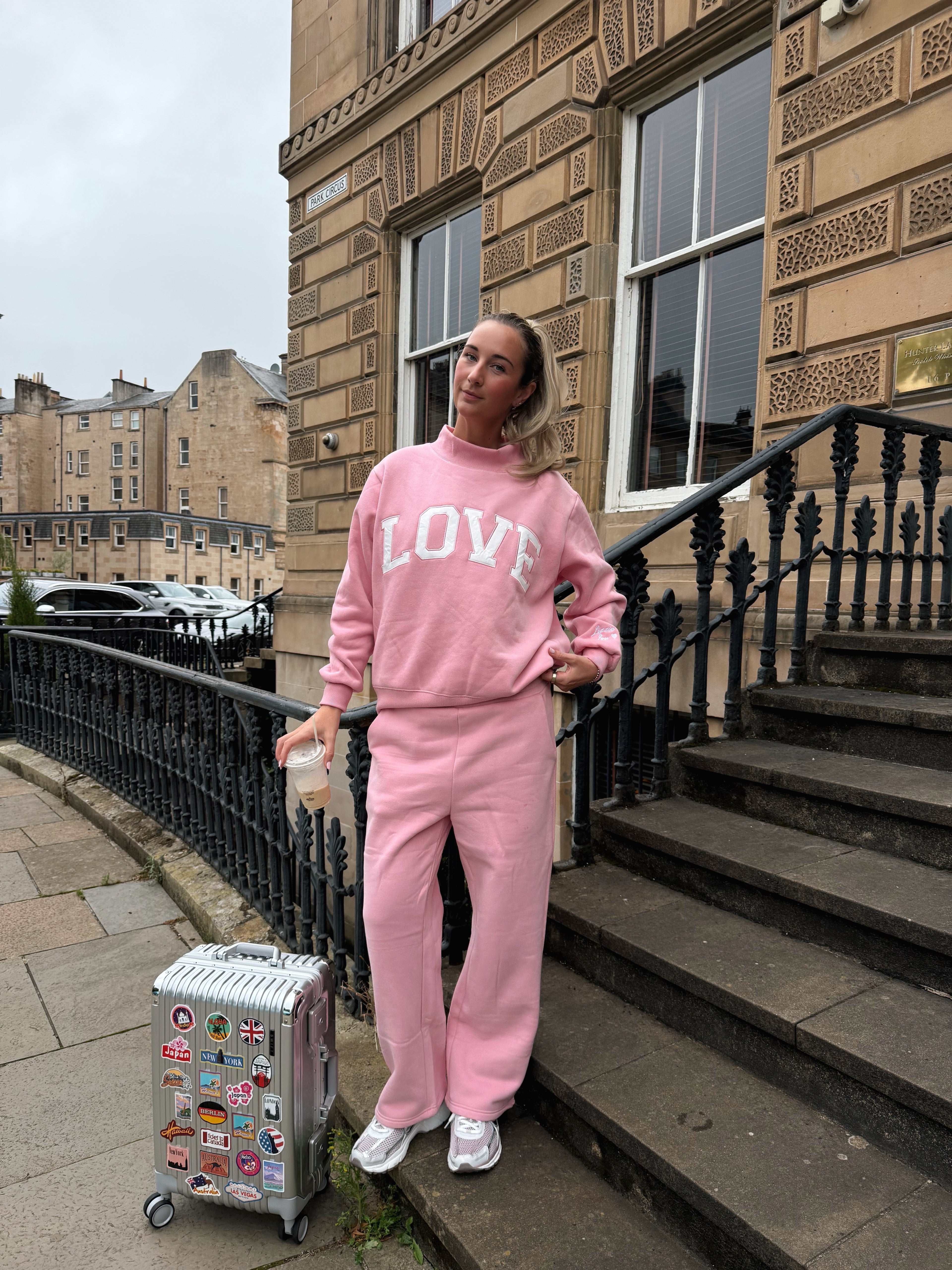 Pink Mockneck 'LOVE' Sweatshirt